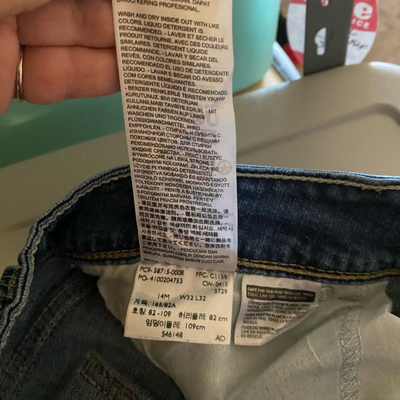Levis Jeans 14 M 529 Curvy Bootcut Stretch Blue Denim 14M Boot Cut - Picture 8 of 9